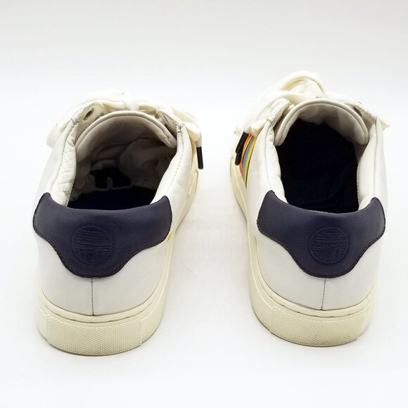 Tory Burch Sport Ruffled Rainbow Striped Leather Sneakers Size 9.5 Preppy $228 - Picture 7 of 16